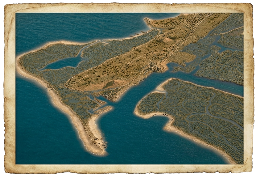 Mapa e Ilustración de la Isla de León